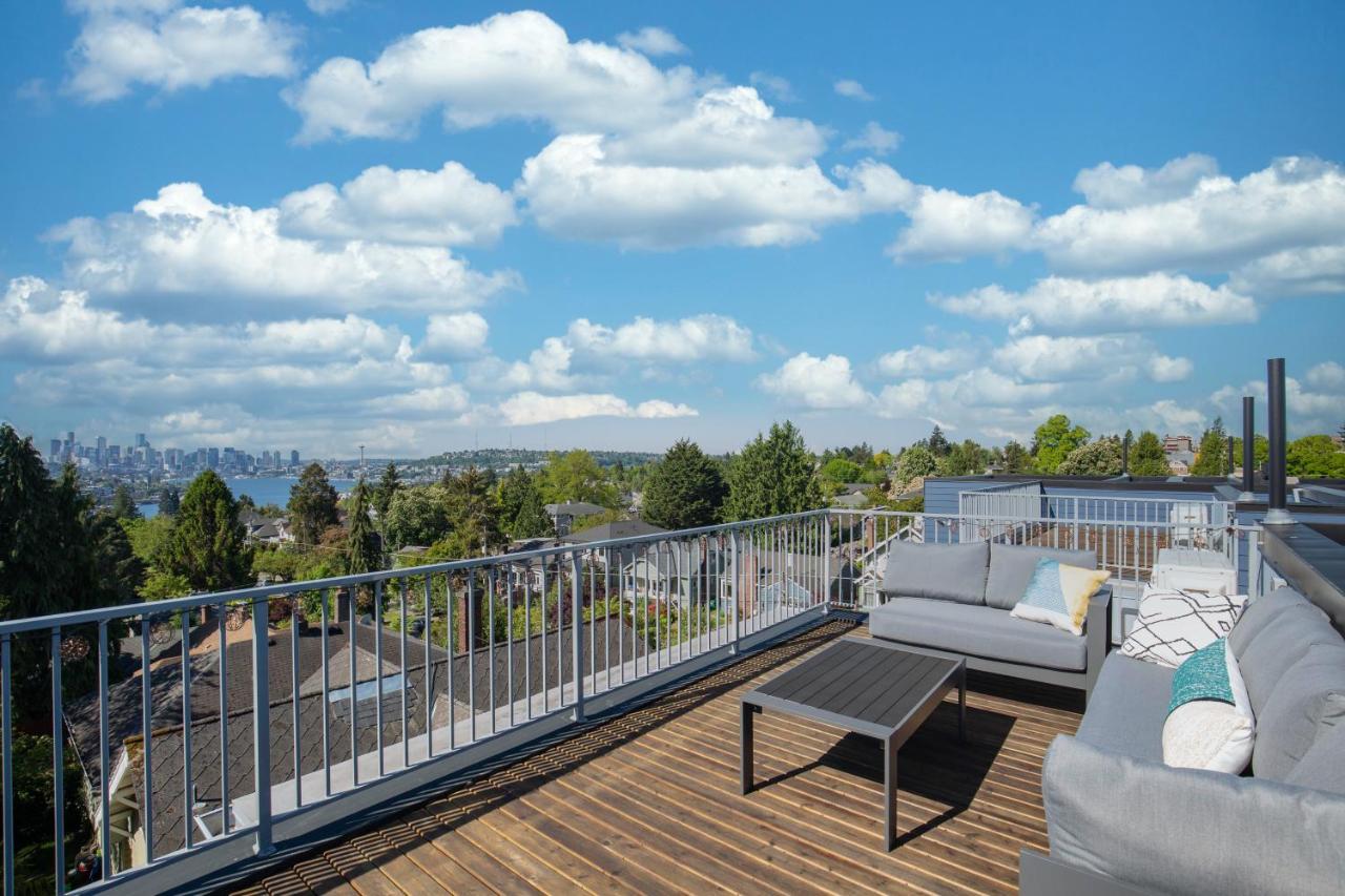 Rooftop Patio With Waterview, Private Garden & Grill 3Br 3Ba- Modern Cityscape Seattle Dış mekan fotoğraf